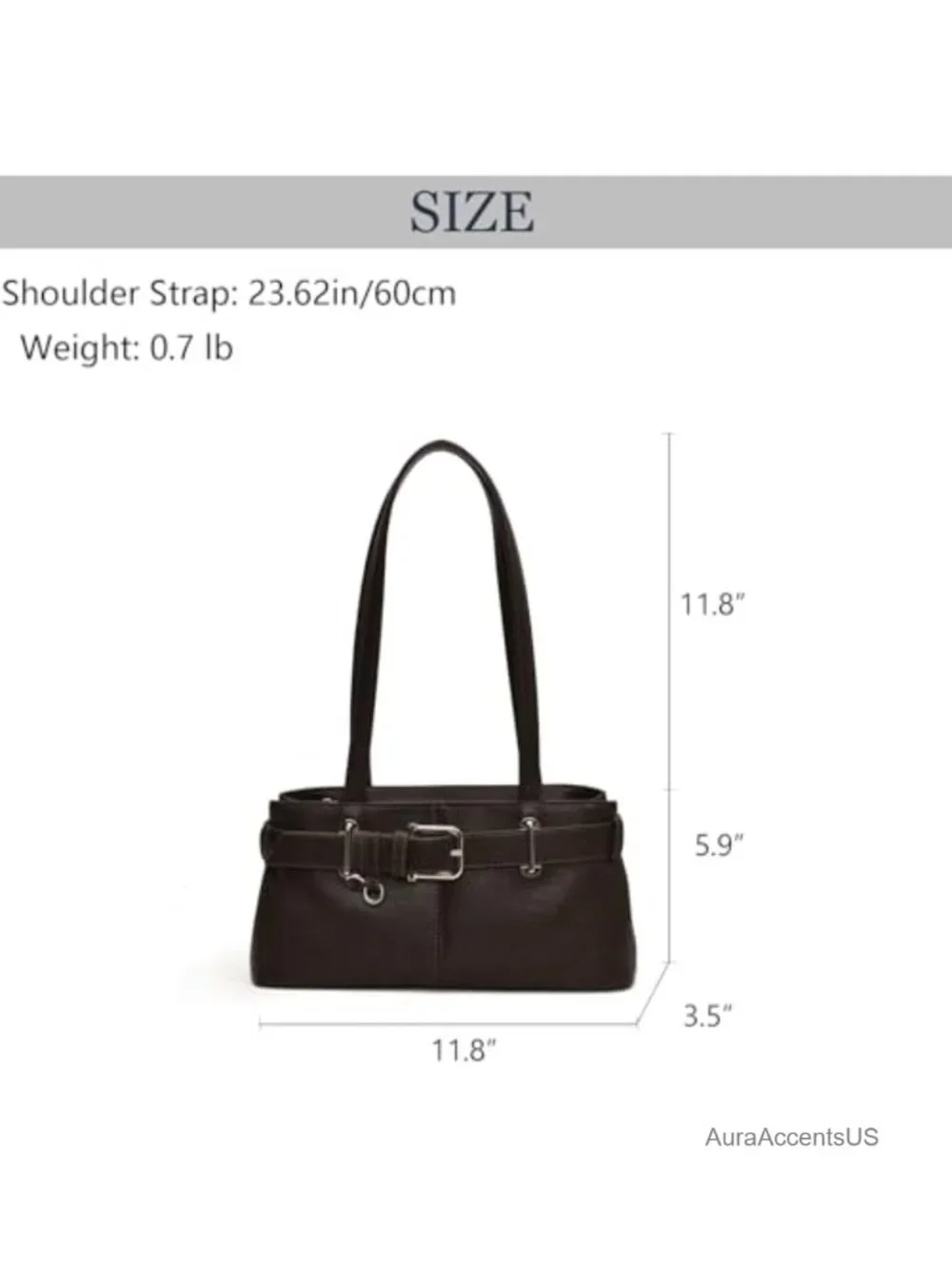 Vintage Y2K Hobo Purse with Belt Buckle Small PU Leather Underarm Satchel